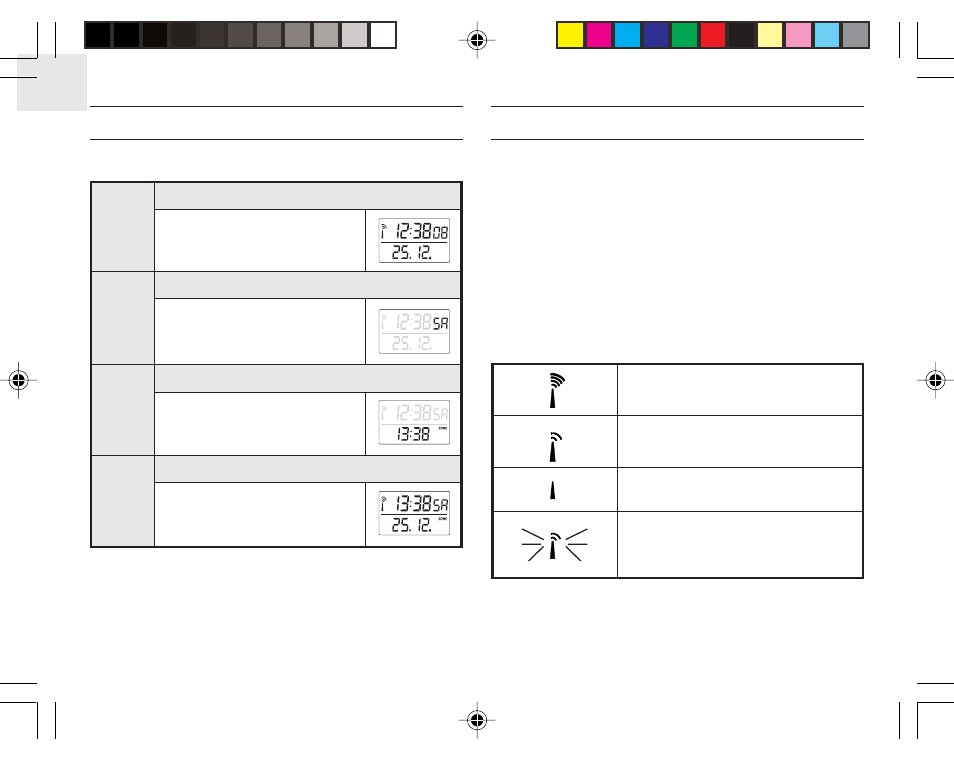 Calendar clock display modes, About radio reception | Oregon Scientific RMR182 User Manual | Page 8 / 15