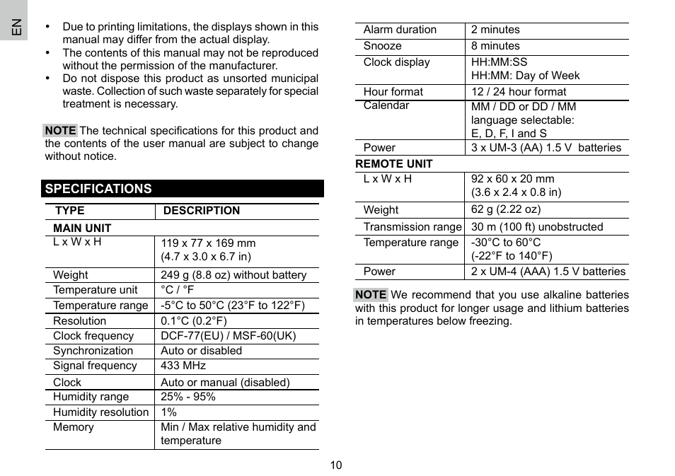 Oregon Scientific 086L004438-013 User Manual | Page 11 / 94