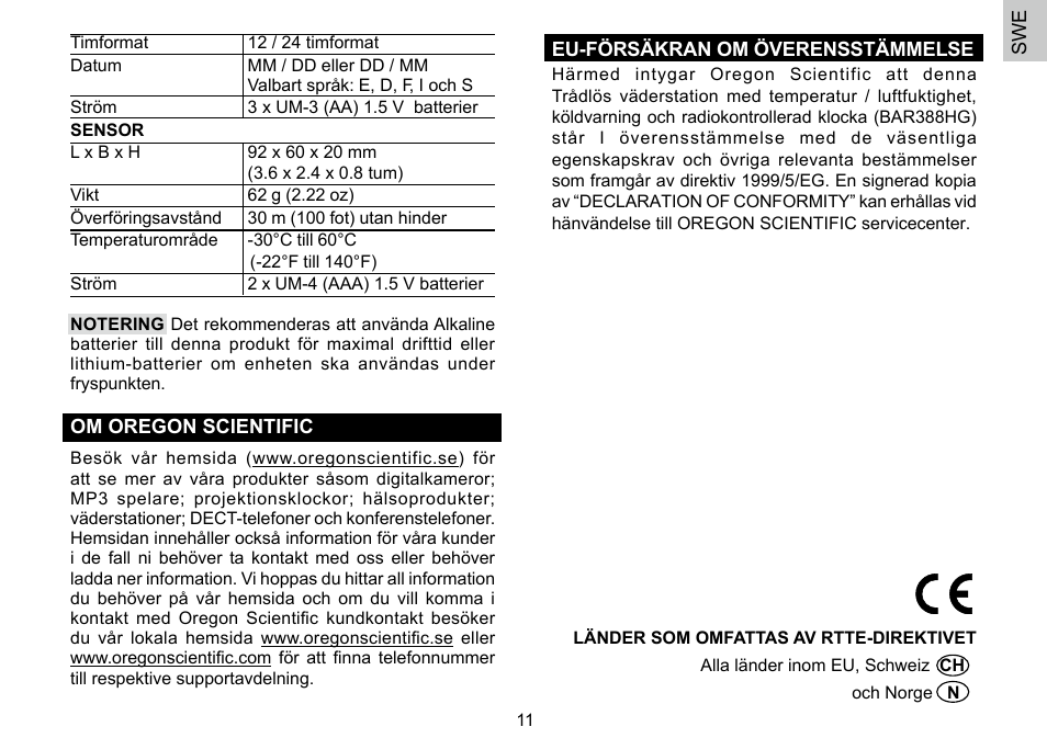 Oregon Scientific 086L004438-013 User Manual | Page 93 / 94