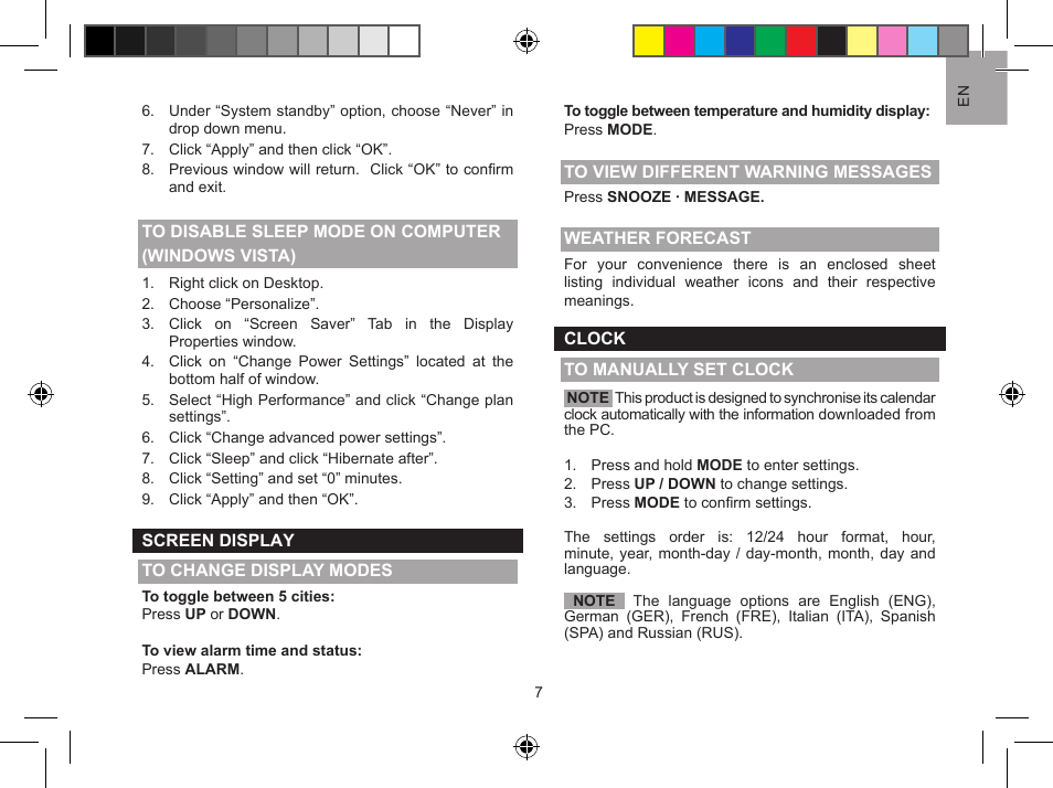 Oregon Scientific Global 5-Day Weather Adviser II I600 User Manual | Page 7 / 13