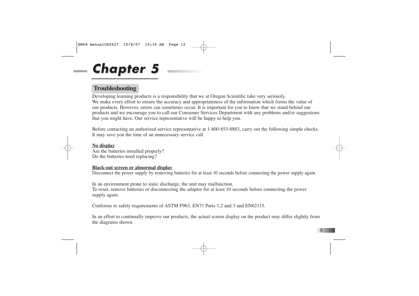 Chapter 5 | Oregon Scientific Barbie BW68 User Manual | Page 12 / 16