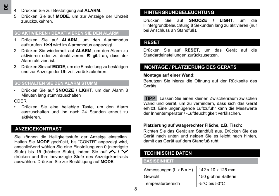 Oregon Scientific WMH800 User Manual | Page 28 / 78