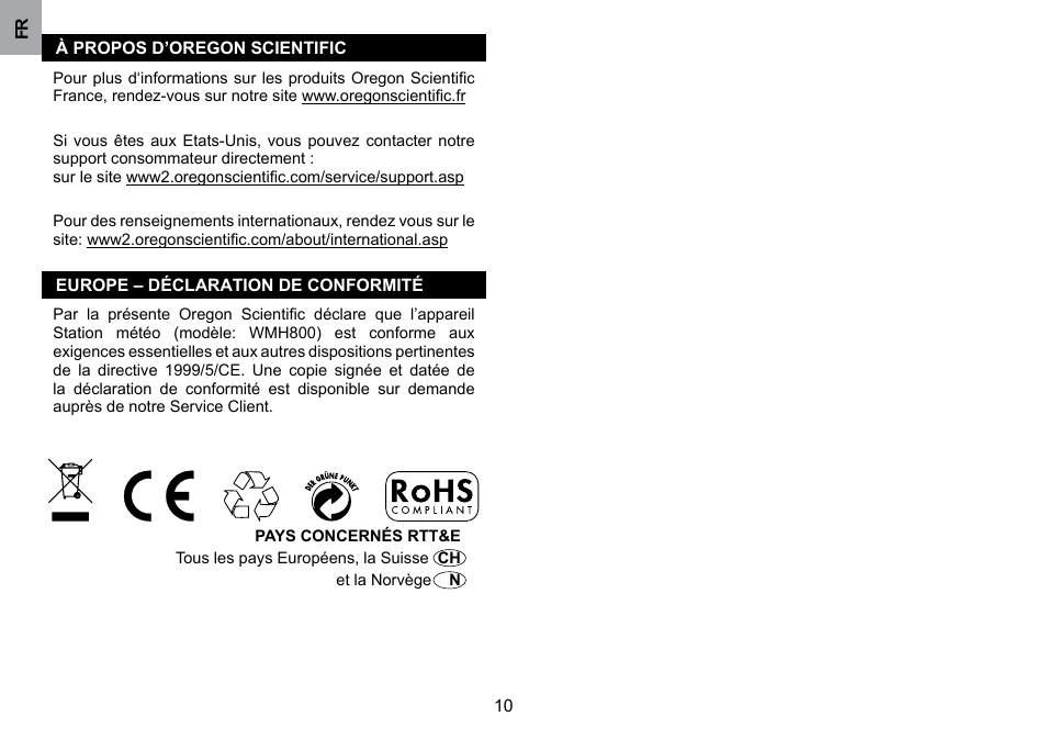 Oregon Scientific WMH800 User Manual | Page 40 / 78