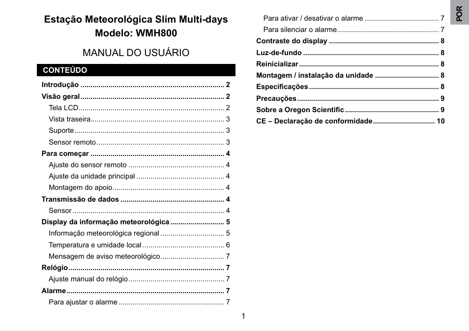 Oregon Scientific WMH800 User Manual | Page 59 / 78