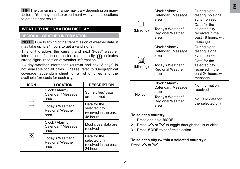 Oregon Scientific WMH800 User Manual | Page 6 / 78