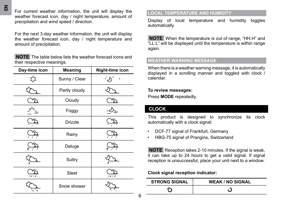 Oregon Scientific WMH800 User Manual | Page 7 / 78