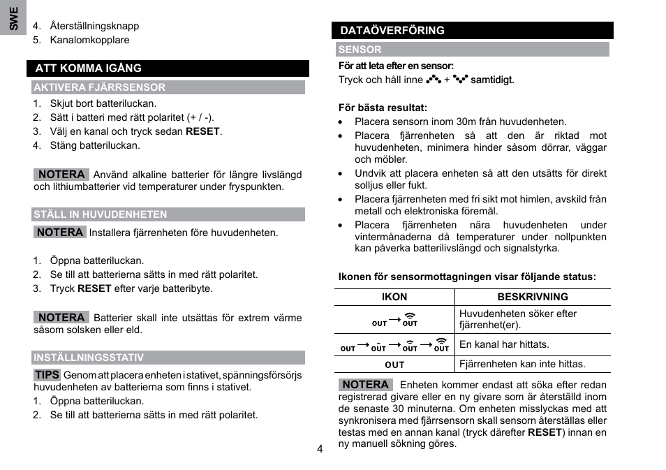 Oregon Scientific WMH800 User Manual | Page 72 / 78