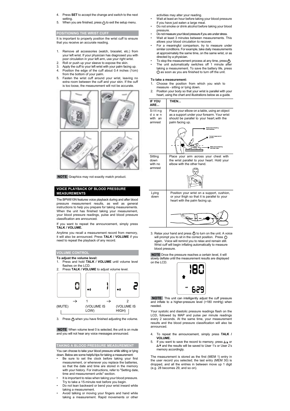 Talking blood pressure monitor model: bpw810n, User manual | Oregon Scientific BPW810N User Manual | Page 3 / 5