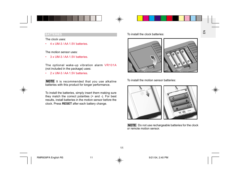 Oregon Scientific MSR939A User Manual | Page 12 / 26