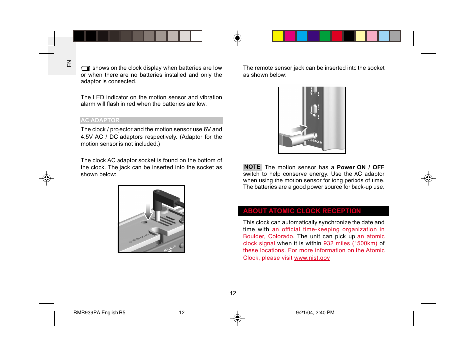 Oregon Scientific MSR939A User Manual | Page 13 / 26
