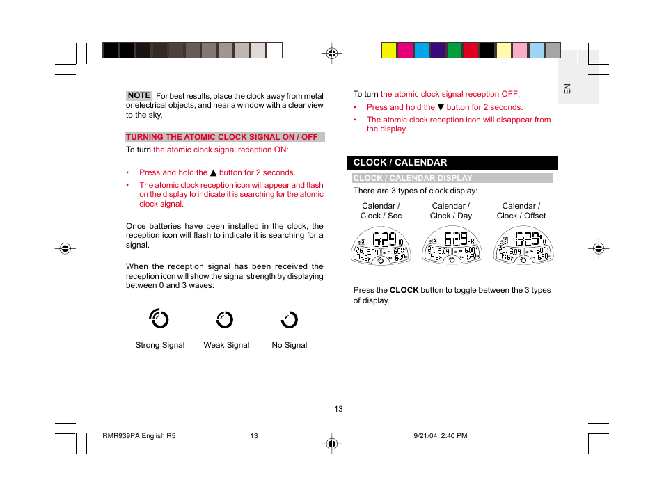 Oregon Scientific MSR939A User Manual | Page 14 / 26