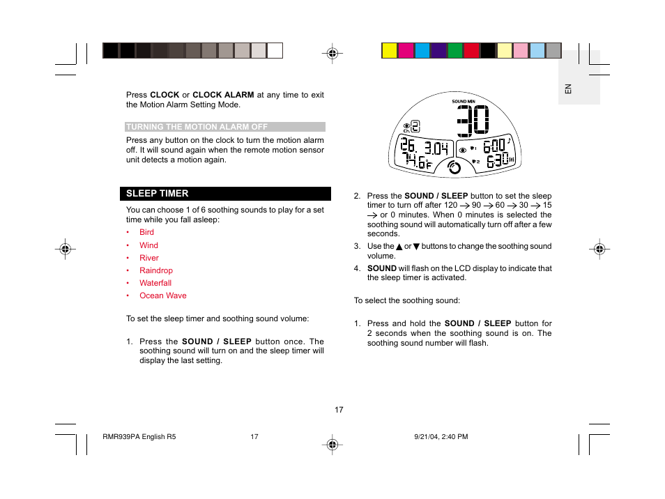 Oregon Scientific MSR939A User Manual | Page 18 / 26