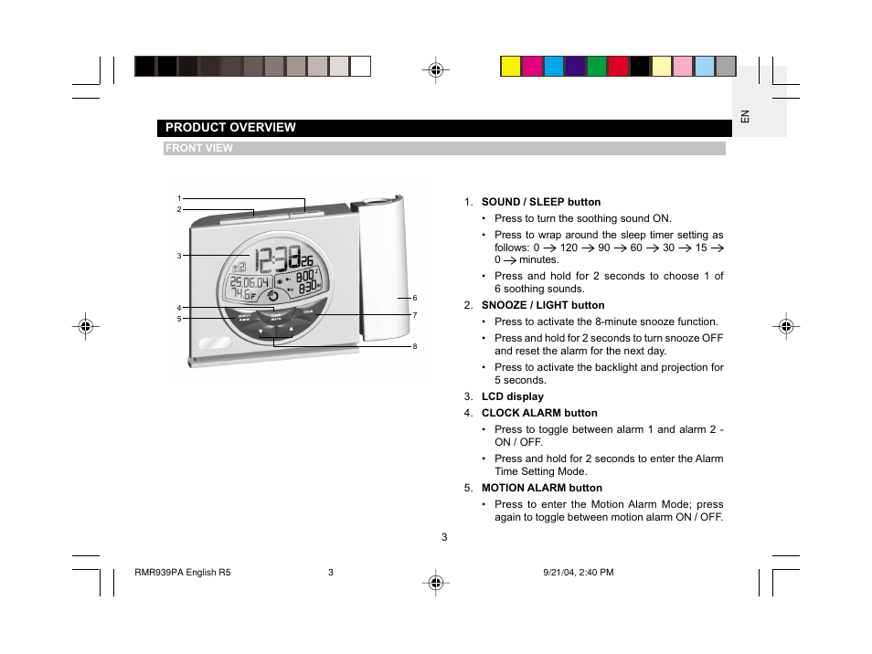 Oregon Scientific MSR939A User Manual | Page 4 / 26