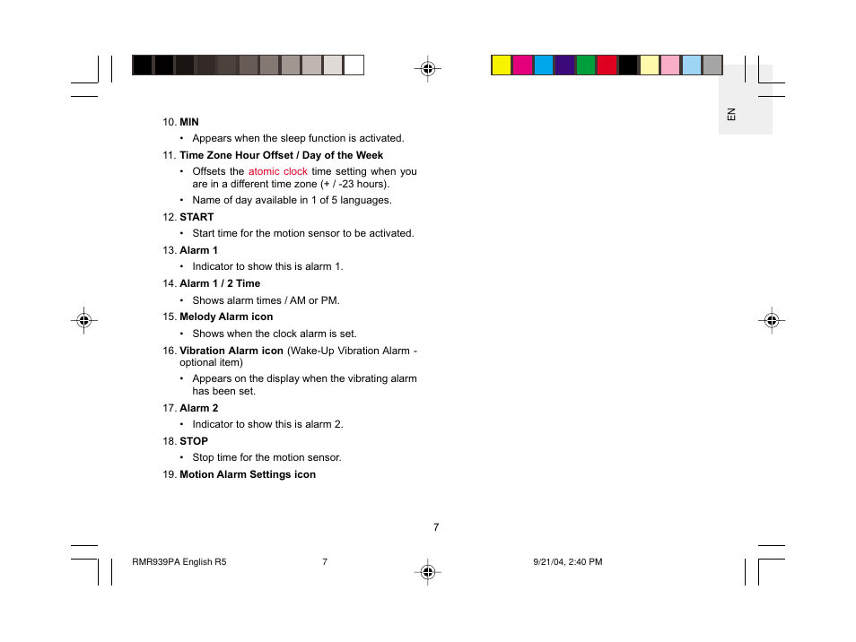 Oregon Scientific MSR939A User Manual | Page 8 / 26