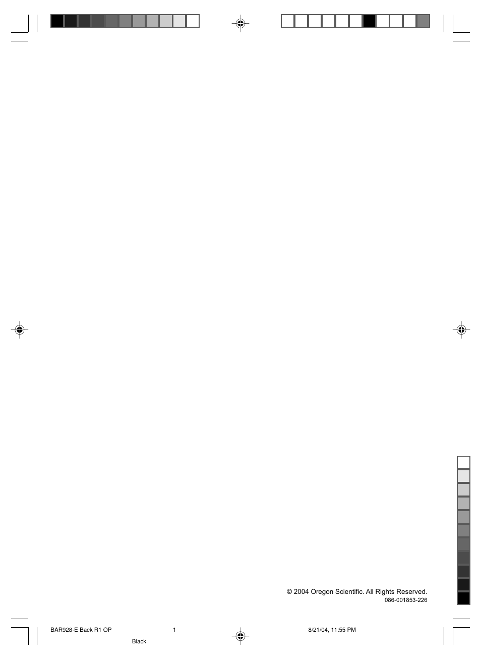 Oregon Scientific Scientific Cable Free Weather Station BAR928 User Manual | Page 9 / 9