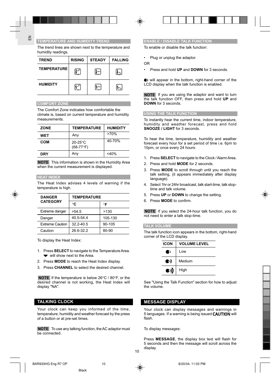 Oregon Scientific BAR933HG User Manual | Page 11 / 15