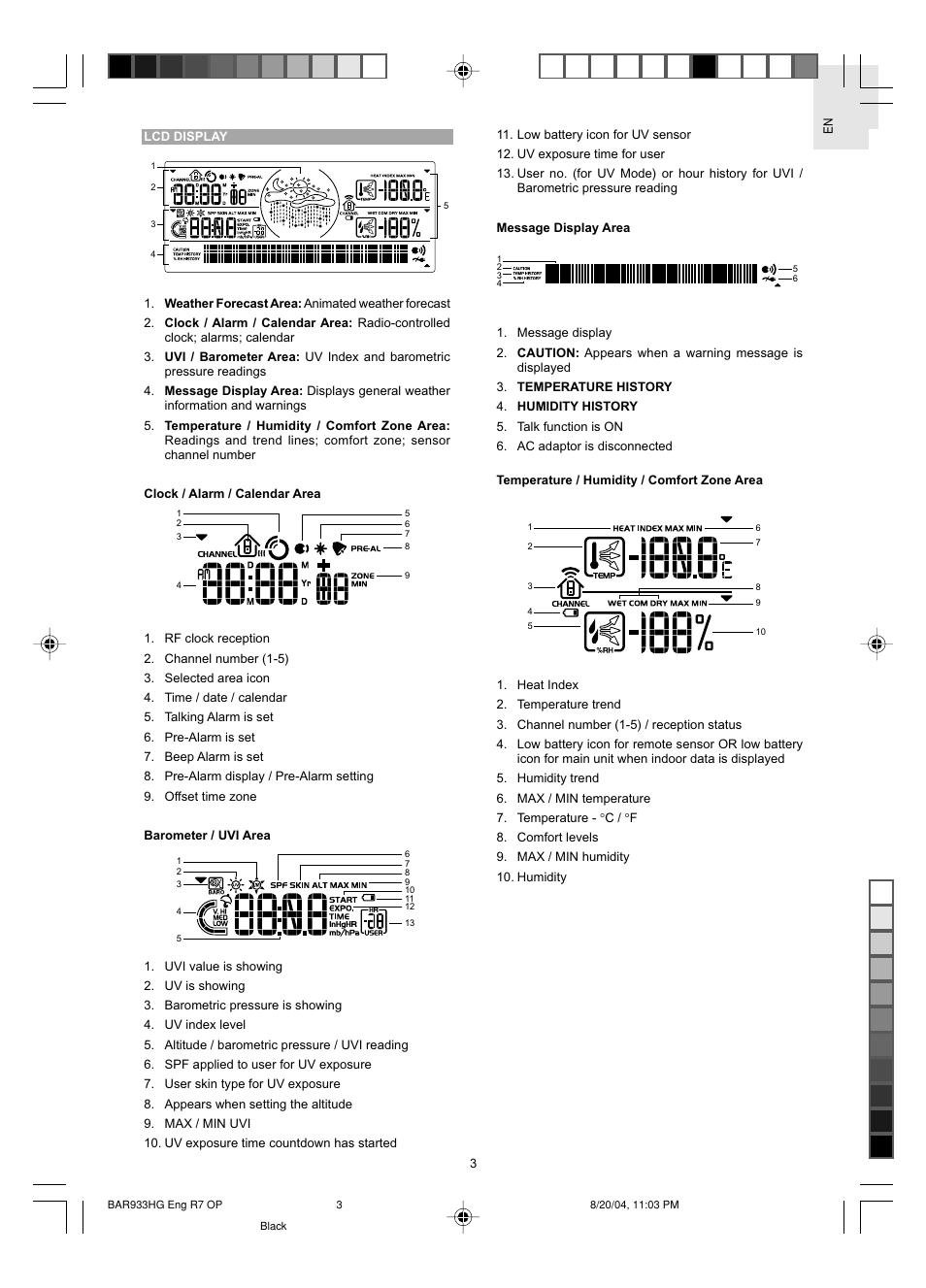 Oregon Scientific BAR933HG User Manual | Page 4 / 15