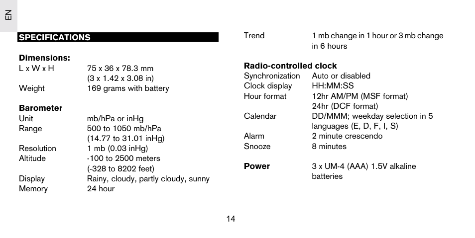 Oregon Scientific STARCK PS-S01U User Manual | Page 15 / 16