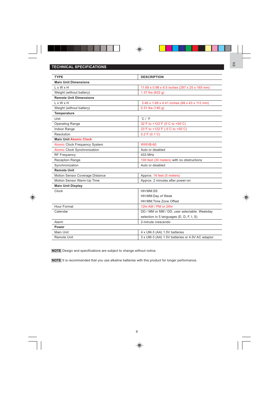 Oregon Scientific JMR868A User Manual | Page 9 / 13