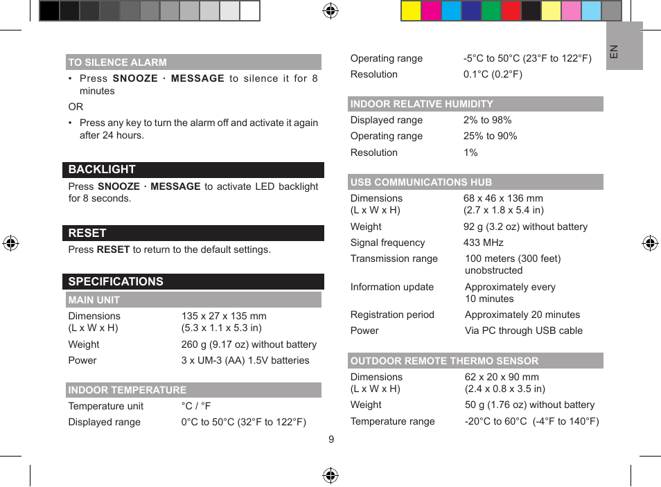 Oregon Scientific Global 5-Day Weather Adviser I I300 User Manual | Page 10 / 13