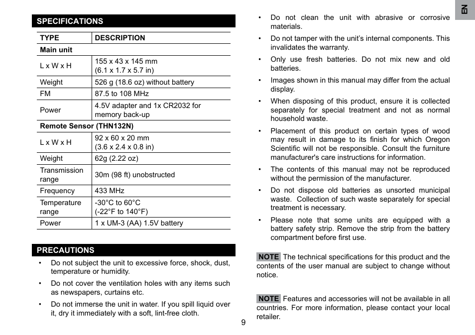 Oregon Scientific RRM902 User Manual | Page 10 / 84