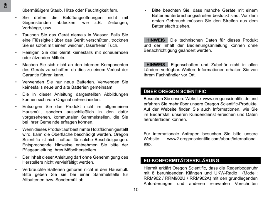 Oregon Scientific RRM902 User Manual | Page 32 / 84