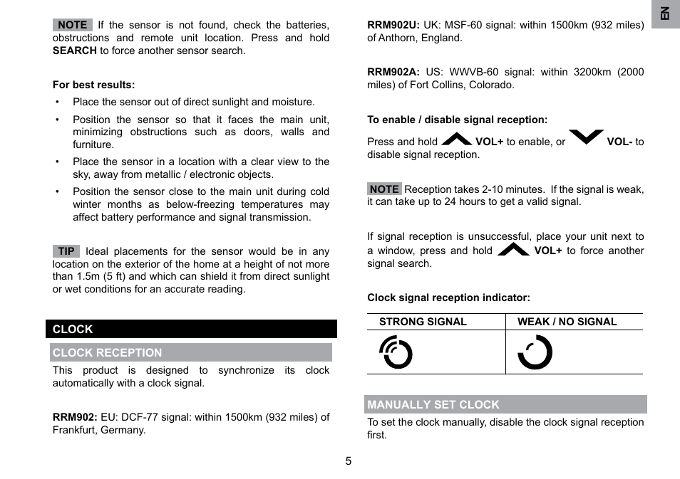 Oregon Scientific RRM902 User Manual | Page 6 / 84