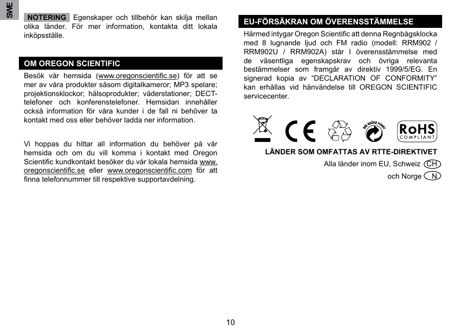 Oregon Scientific RRM902 User Manual | Page 83 / 84