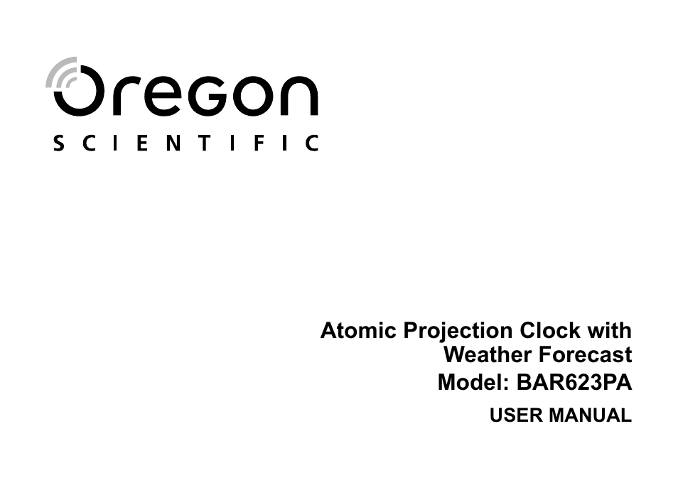 Oregon Scientific Atomic Projection Clock with Weather Forecast BAR623PA User Manual | Page 20 / 21