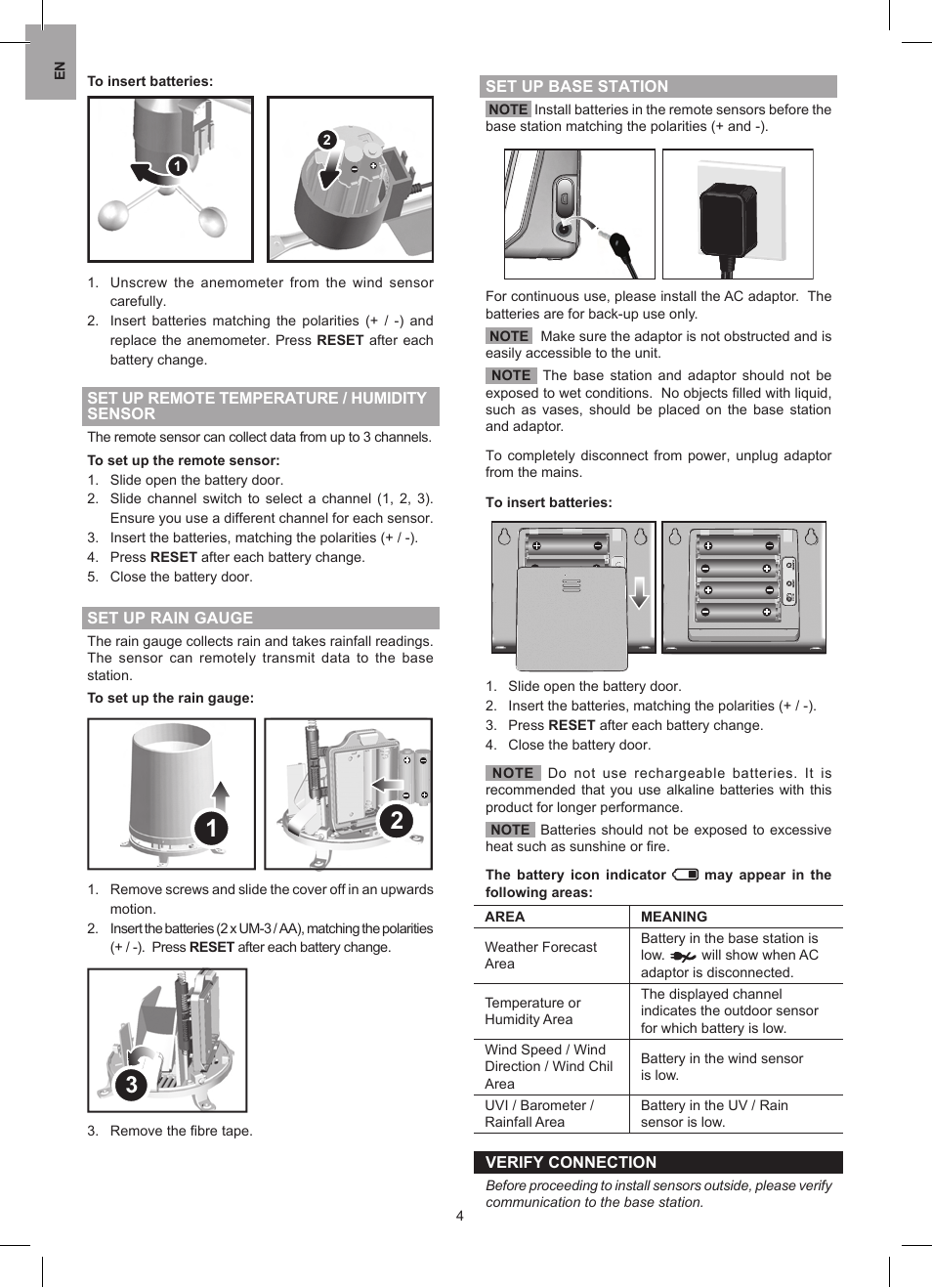 Oregon Scientific Wireless Pro Weather Station with USB upload WMR88 User Manual | Page 4 / 10