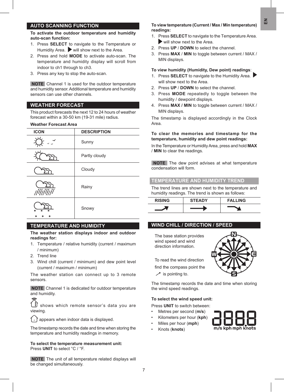 Oregon Scientific Wireless Pro Weather Station with USB upload WMR88 User Manual | Page 7 / 10