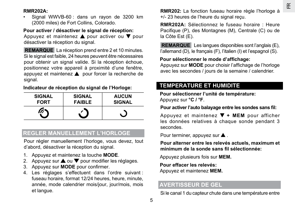Oregon Scientific RMR202A User Manual | Page 27 / 58