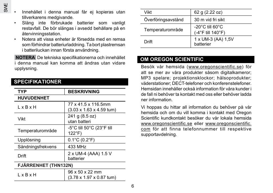 Oregon Scientific RMR202A User Manual | Page 56 / 58