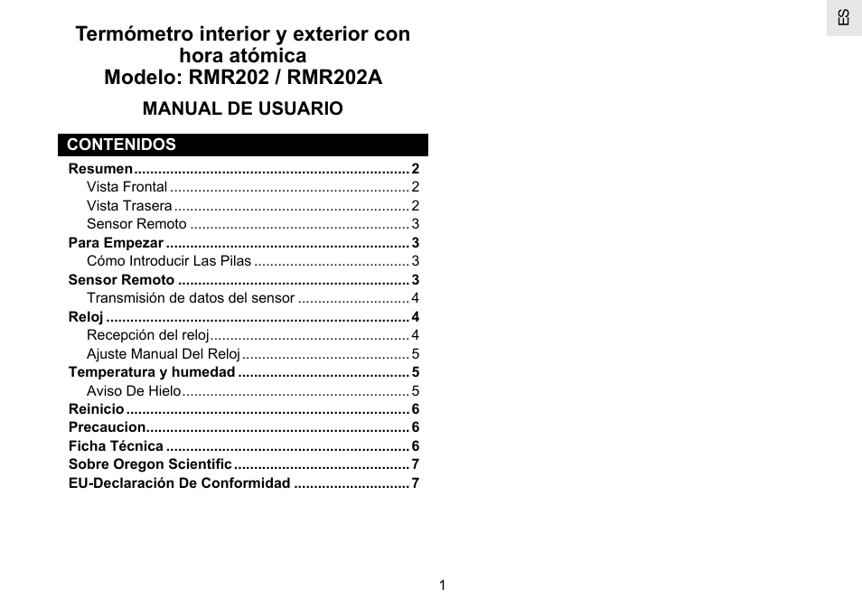 Oregon Scientific RMR202A User Manual | Page 9 / 58