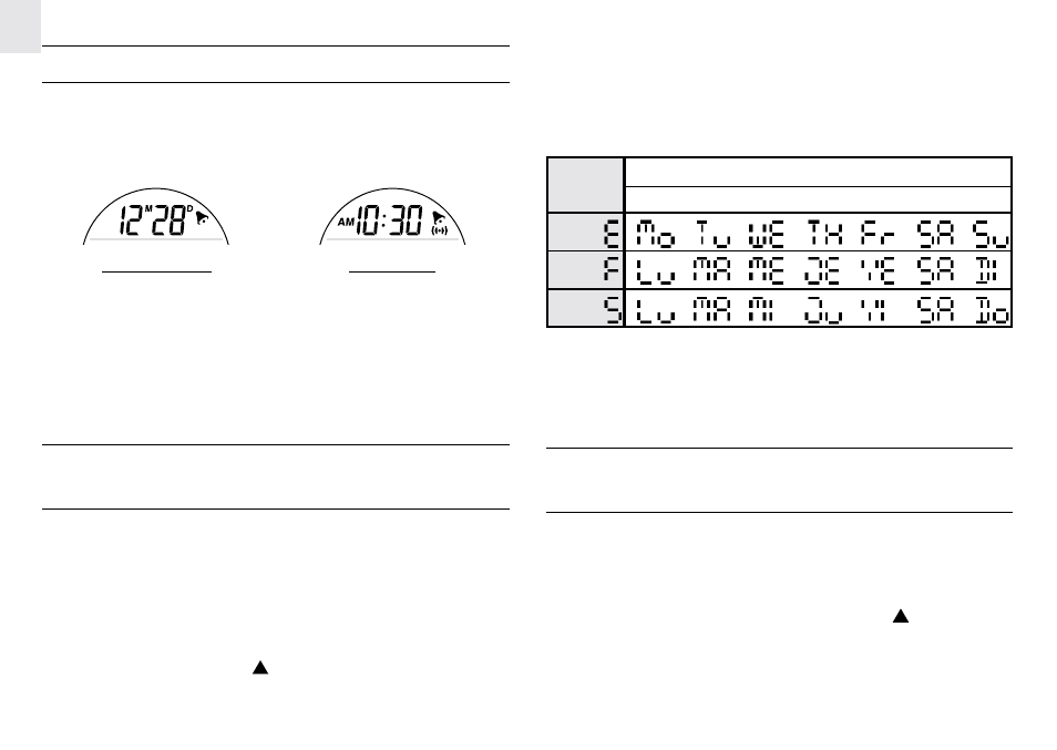 Calendar and alarm time display, How to set the calendar clock manually, How to set and activate the alarm | Oregon Scientific RM962A User Manual | Page 4 / 7