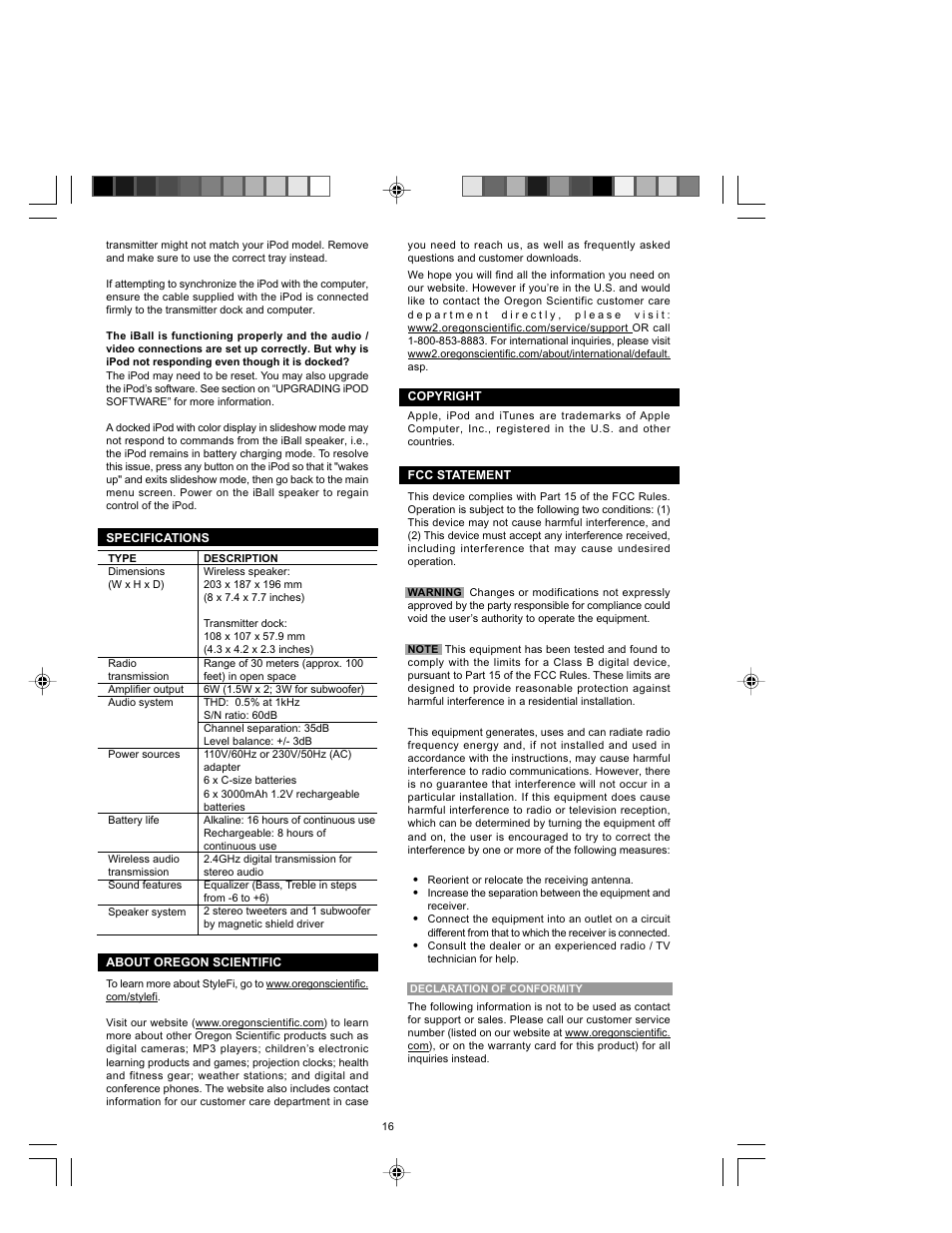 Oregon Scientific IB368 User Manual | Page 16 / 18