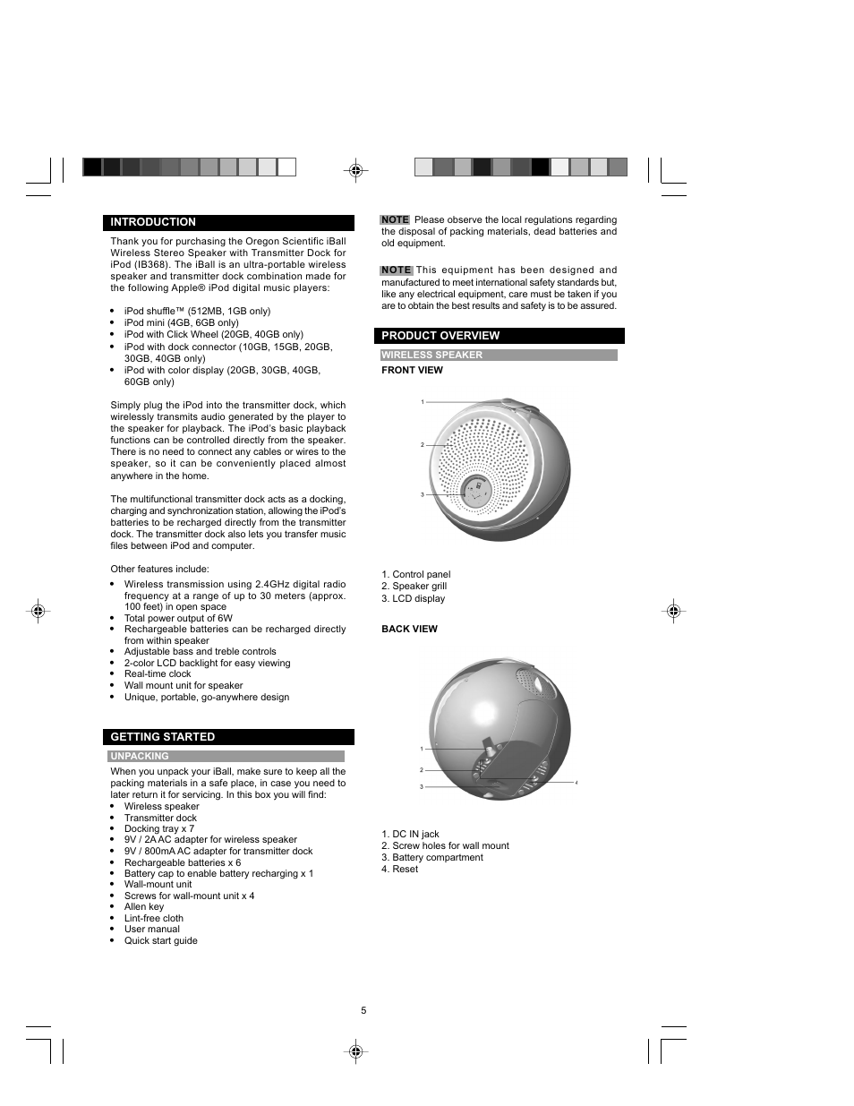 Oregon Scientific IB368 User Manual | Page 5 / 18