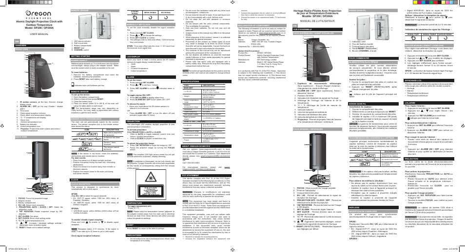 Oregon Scientific DP200 User Manual | 2 pages