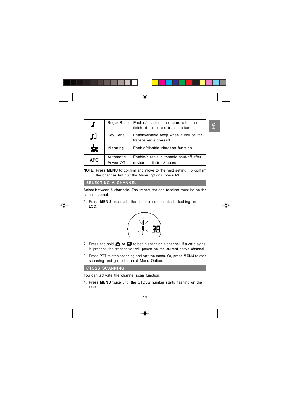 Oregon Scientific PMR RADIO TRANSCEIVER TP380 User Manual | Page 11 / 20