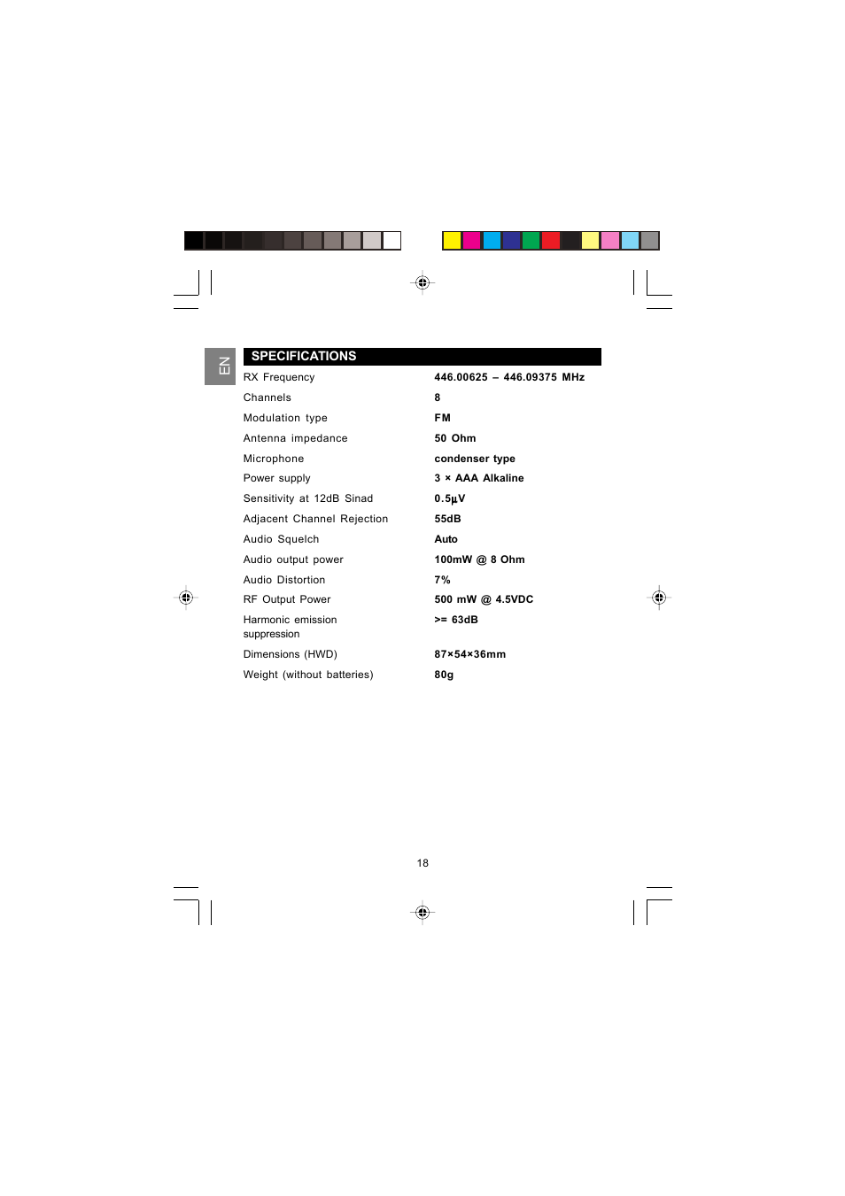 Oregon Scientific PMR RADIO TRANSCEIVER TP380 User Manual | Page 18 / 20