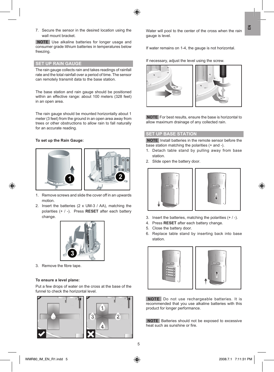 Oregon Scientific Wireless Full Weather Station Kit WMR80 / WMR80A User Manual | Page 5 / 13