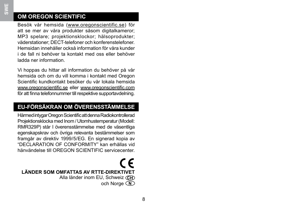 Oregon Scientific RMR329P User Manual | Page 64 / 65