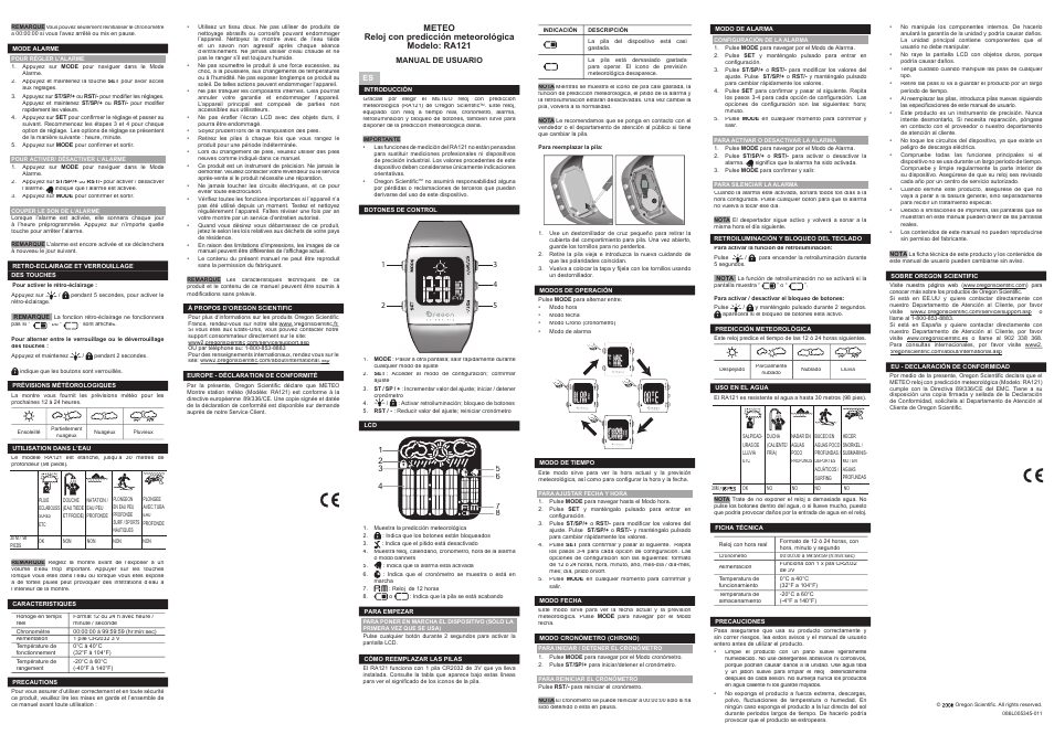 Oregon Scientific RA121 User Manual | Page 2 / 2