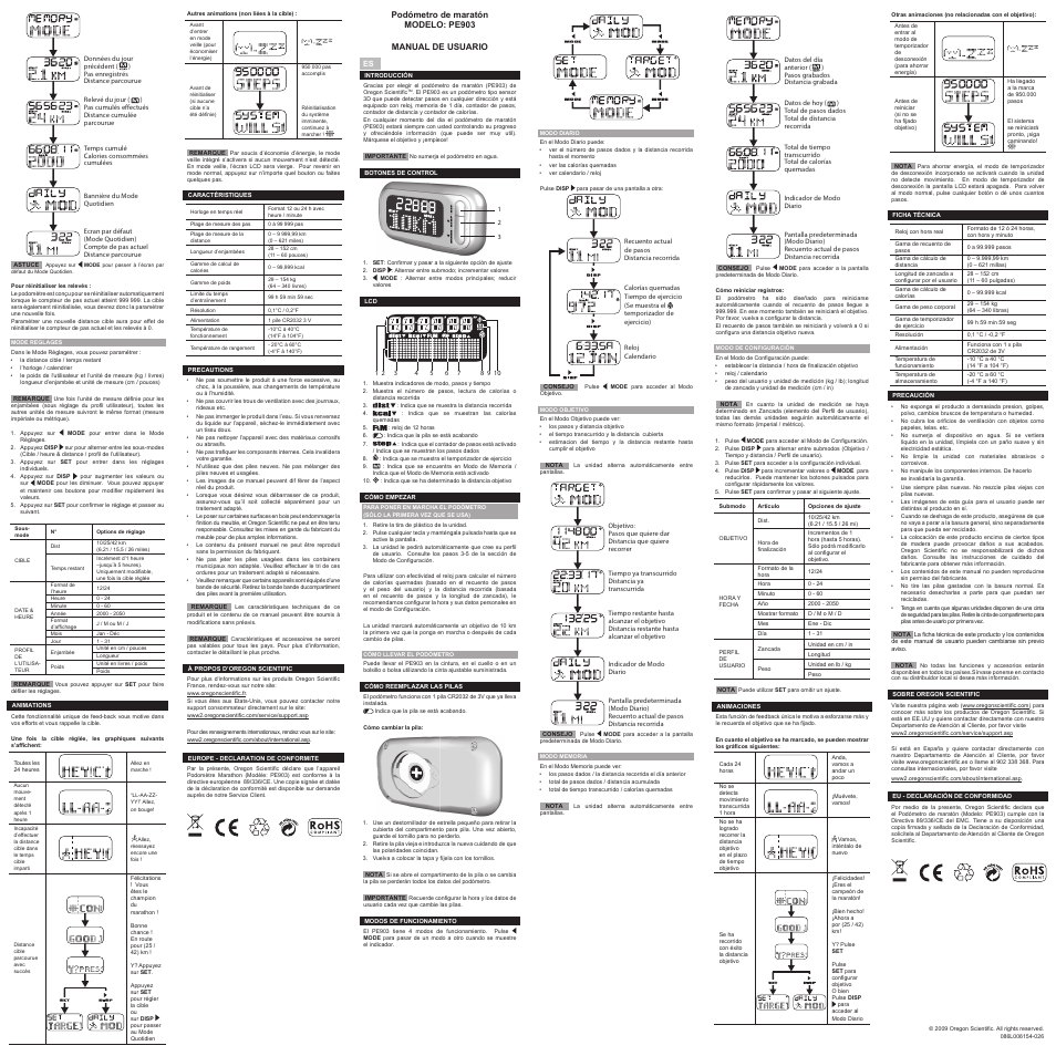 Oregon Scientific PE903 User Manual | Page 2 / 2