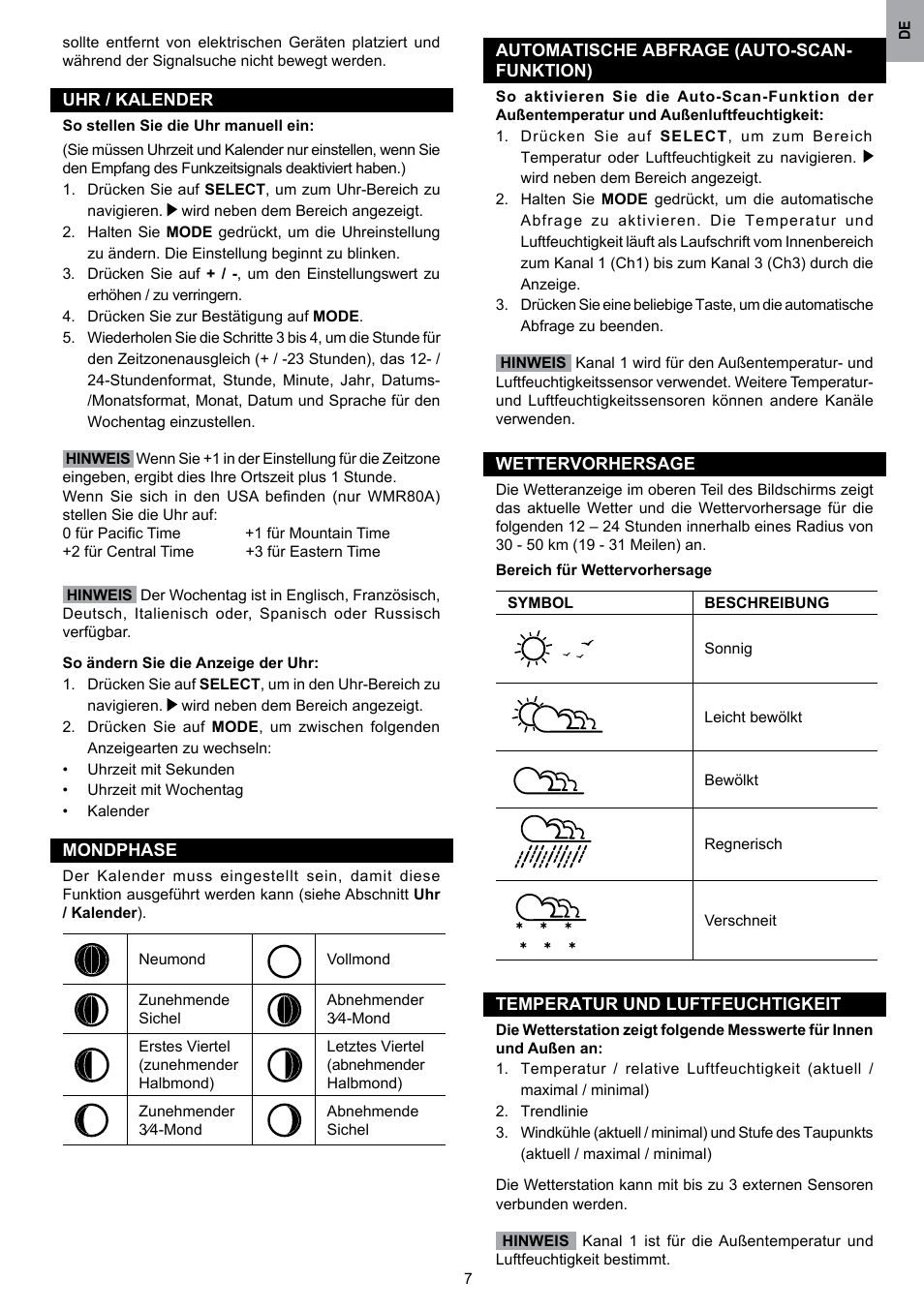 Oregon Scientific WMR80 User Manual | Page 30 / 88