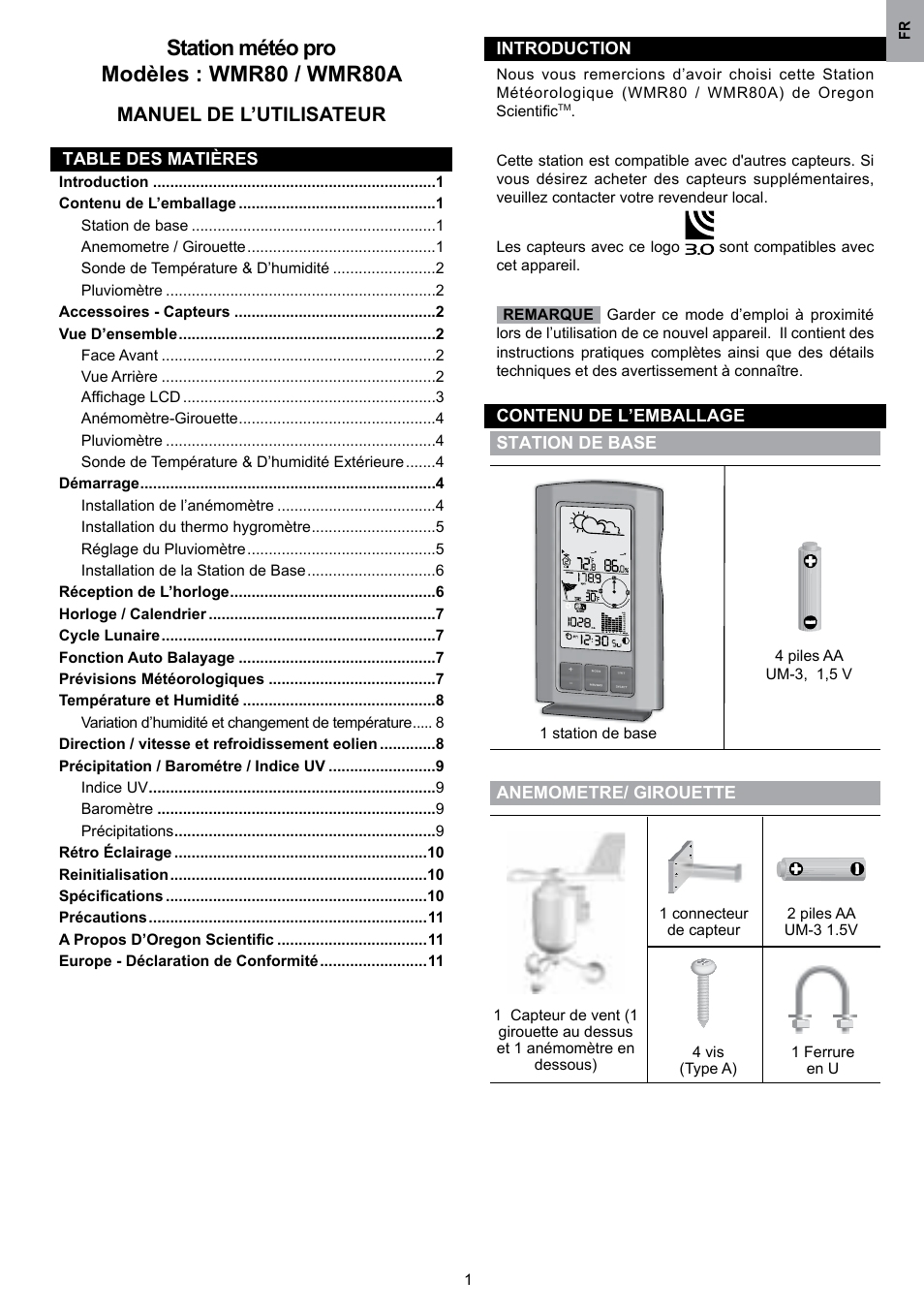 Station météo pro modèles : wmr80 / wmr80a, Manuel de l’utilisateur | Oregon Scientific WMR80 User Manual | Page 35 / 88