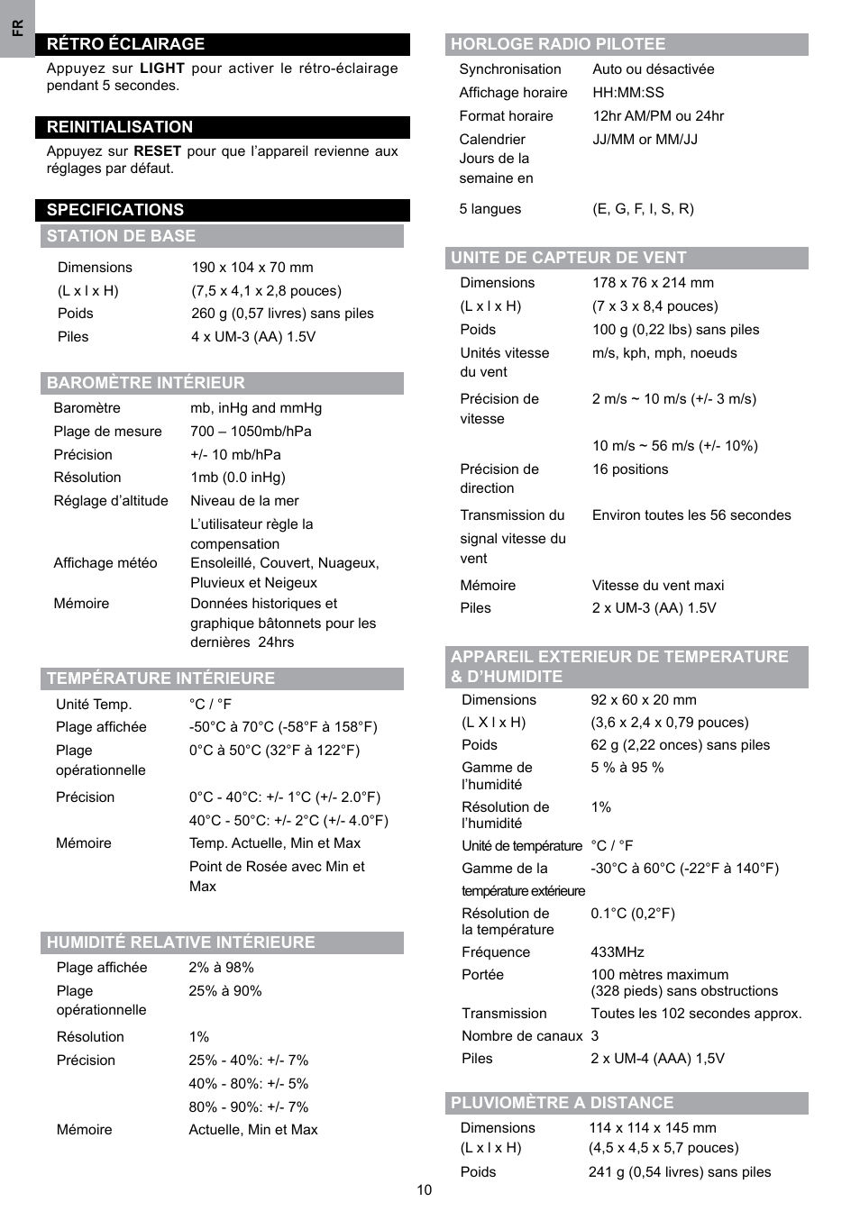 Oregon Scientific WMR80 User Manual | Page 44 / 88