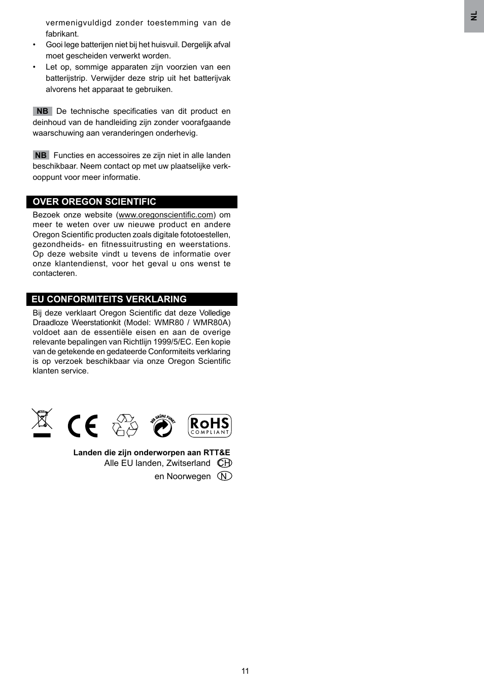 Oregon Scientific WMR80 User Manual | Page 67 / 88