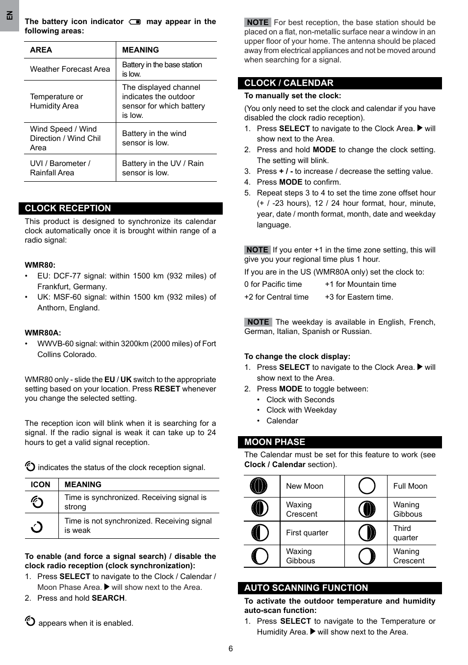 Oregon Scientific WMR80 User Manual | Page 7 / 88