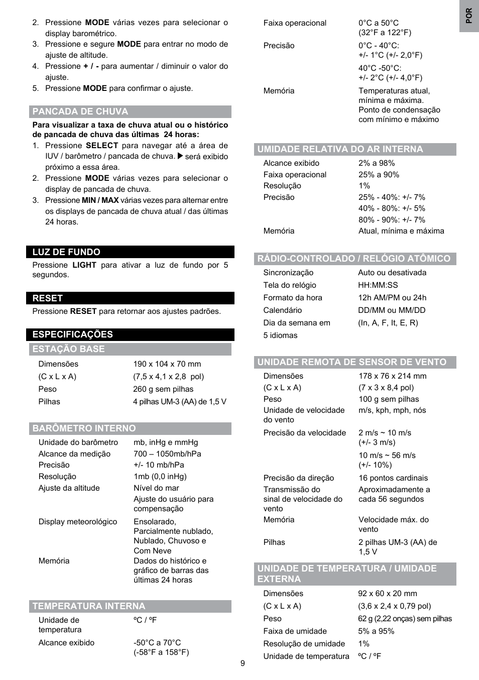 Oregon Scientific WMR80 User Manual | Page 76 / 88